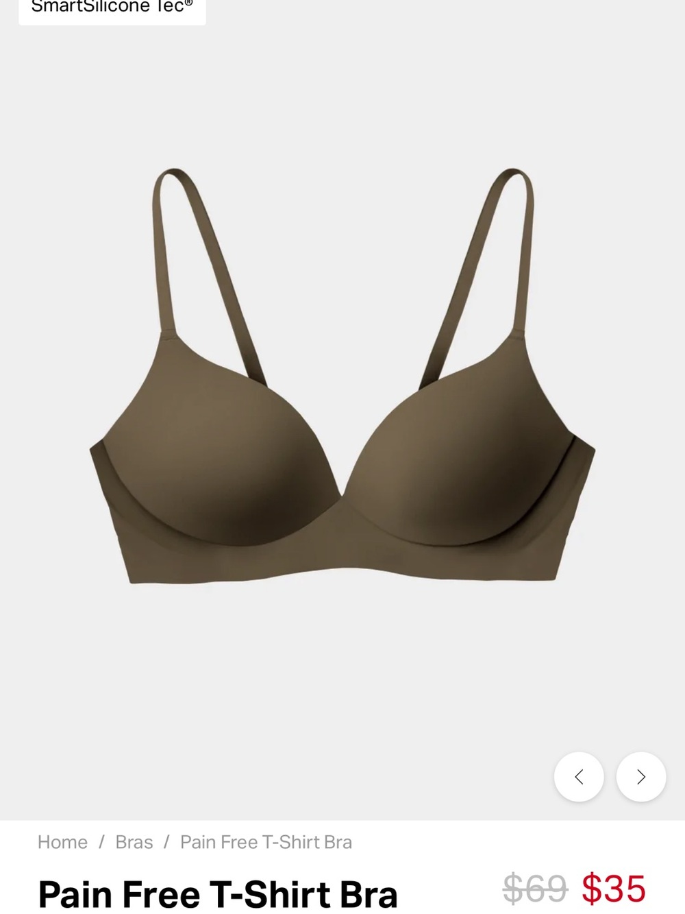 Pain Free T-Shirt Bra - Olive